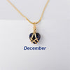 1 Piece Simple Style Heart Shape Titanium Steel Inlay Rhinestones Birthstone Pendant Necklace