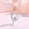 1 Piece Simple Style Heart Shape Sterling Silver Polishing Hollow Out Inlay Rhinestones Pendant Necklace