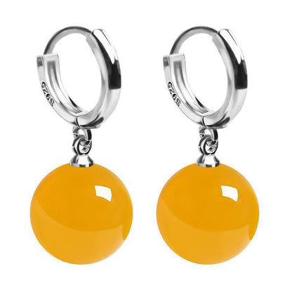 1 Pair Elegant Round Agate Wholesale Drop Earrings