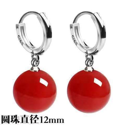 1 Pair Elegant Round Agate Wholesale Drop Earrings