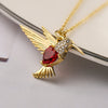 Simple Style Bird Copper Plating Inlay Zircon 18k Gold Plated Pendant Necklace