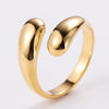 Wholesale Simple Style Solid Color Stainless Steel 18k Gold Plated Open Ring