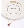 Wholesale Elegant Romantic Heart Shape Stainless Steel 18k Gold Plated Zircon Pendant Necklace