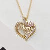 Mama Letter Heart Shape Copper Plating Inlay Zircon Gold Plated Necklace