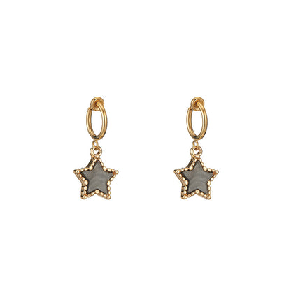 Wholesale Jewelry 1 Pair Cute Pentagram Alloy Acrylic Drop Earrings