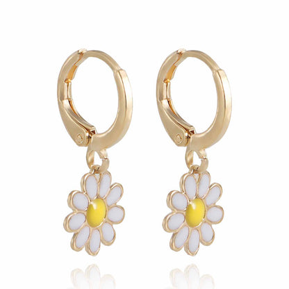 Wholesale Jewelry 1 Pair Cute Flower Alloy Earrings