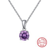 1 Piece Simple Style Geometric Sterling Silver Plating Inlay Birthstone Pendant Necklace
