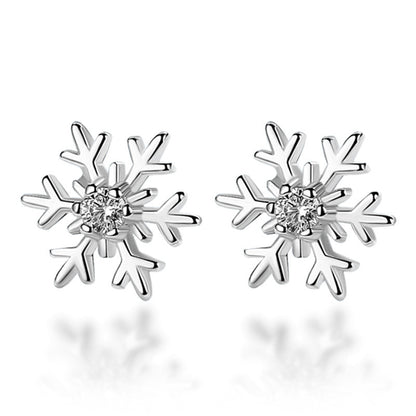 Wholesale Jewelry 1 Pair Simple Style Snowflake Alloy Rhinestones Ear Studs