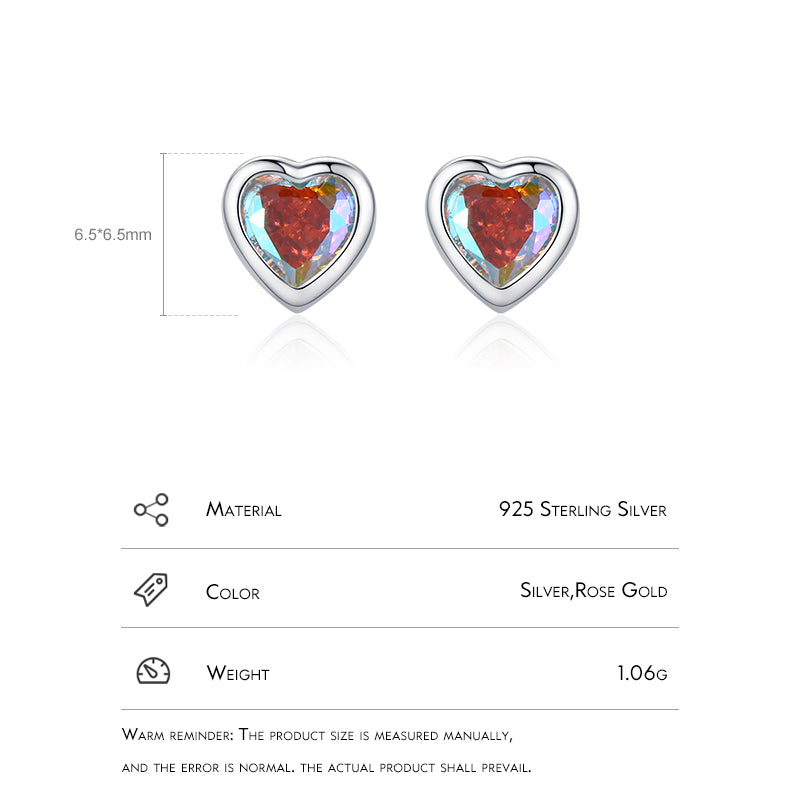 Fashion Heart Shape Sterling Silver Inlay Zircon Women's Rings Earrings Necklace