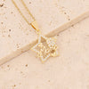 Wholesale Casual Mama Letter Heart Shape Stainless Steel Rhinestone 18k Gold Plated Zircon Pendant Necklace