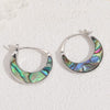 1 Pair Elegant Color Block Moon Plating Inlay Copper Shell 14k Gold Plated Hoop Earrings