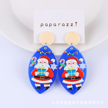 Fashion Christmas Tree Santa Claus Letter Arylic Stoving Varnish Women's Drop Earrings 1 Pair