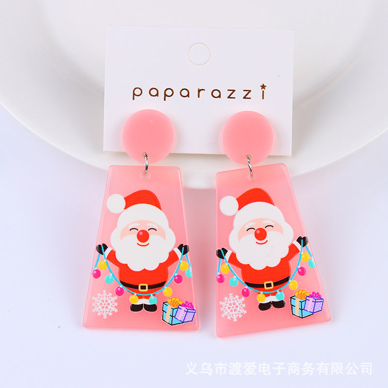 Fashion Christmas Tree Santa Claus Letter Arylic Stoving Varnish Women's Drop Earrings 1 Pair