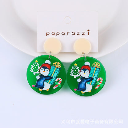 Fashion Christmas Tree Santa Claus Letter Arylic Stoving Varnish Women's Drop Earrings 1 Pair