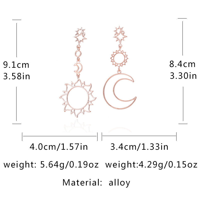 Wholesale Jewelry 1 Pair Modern Style Sun Square Moon Alloy Drop Earrings Ear Studs