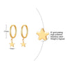 1 Pair Simple Style Star Plating Inlay Stainless Steel Zircon 18k Gold Plated Drop Earrings