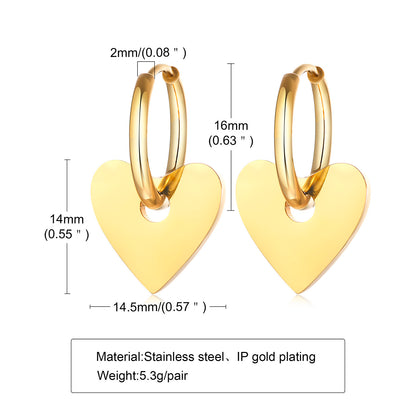 1 Pair Simple Style Star Plating Inlay Stainless Steel Zircon 18k Gold Plated Drop Earrings