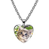 Cute Heart Shape Cat Glass Glass Plating Women's Pendant Necklace