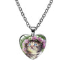 Cute Heart Shape Cat Glass Glass Plating Women's Pendant Necklace