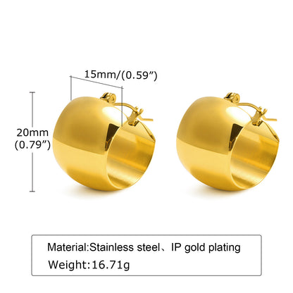 1 Pair Simple Style Solid Color Polishing Plating Stainless Steel 18k Gold Plated Earrings