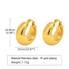 1 Pair Simple Style Solid Color Polishing Plating Stainless Steel 18k Gold Plated Earrings