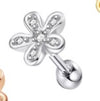 Simple Style Flower Stainless Steel Inlay Zircon Ear Studs 1 Piece