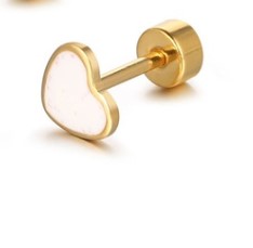 Simple Style Heart Shape Titanium Steel Plating Ear Studs 1 Piece