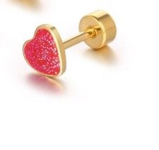 Simple Style Heart Shape Titanium Steel Plating Ear Studs 1 Piece