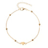 Simple Style Round Heart Shape Gold Plated Silver Plated Imitation Pearl Alloy Wholesale Anklet