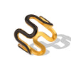 Simple Style Waves Stainless Steel Enamel Plating 18k Gold Plated Wave Ring