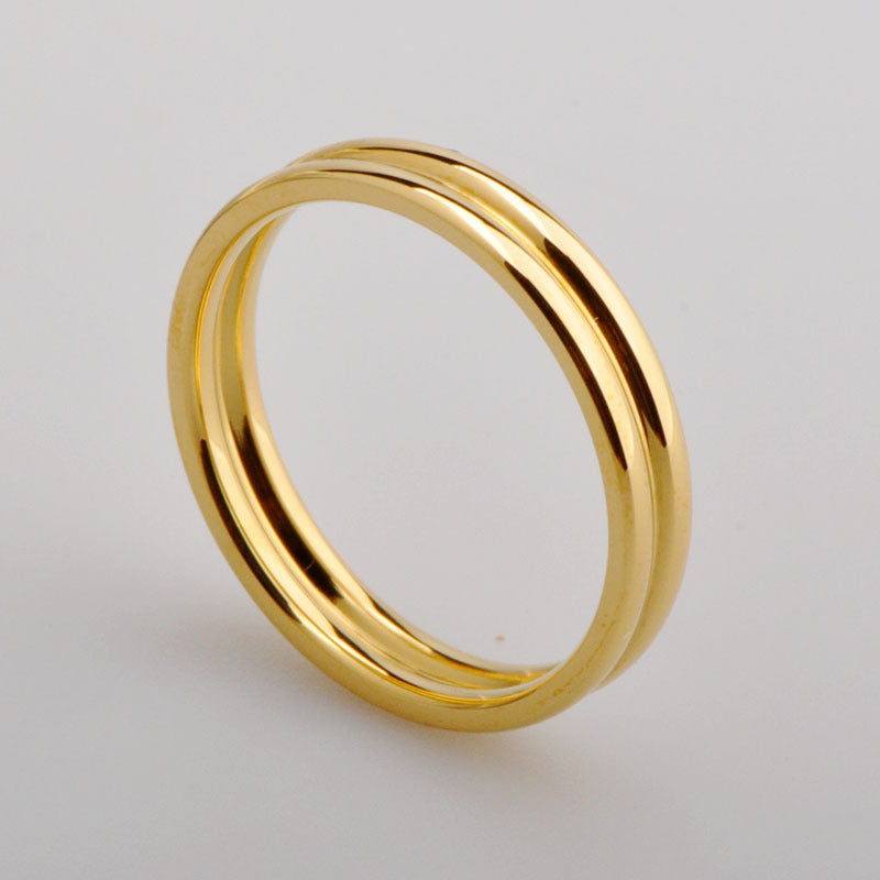 Wholesale Simple Style Solid Color Titanium Steel 18k Gold Plated Rings