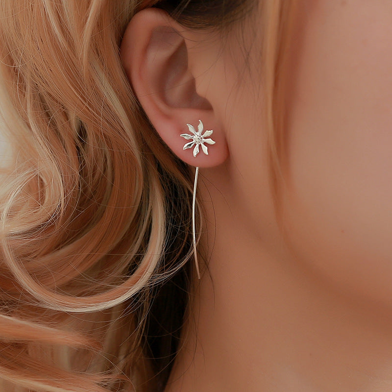 1 Pair Simple Style Flower Copper Plating 14k Gold Plated Ear Line