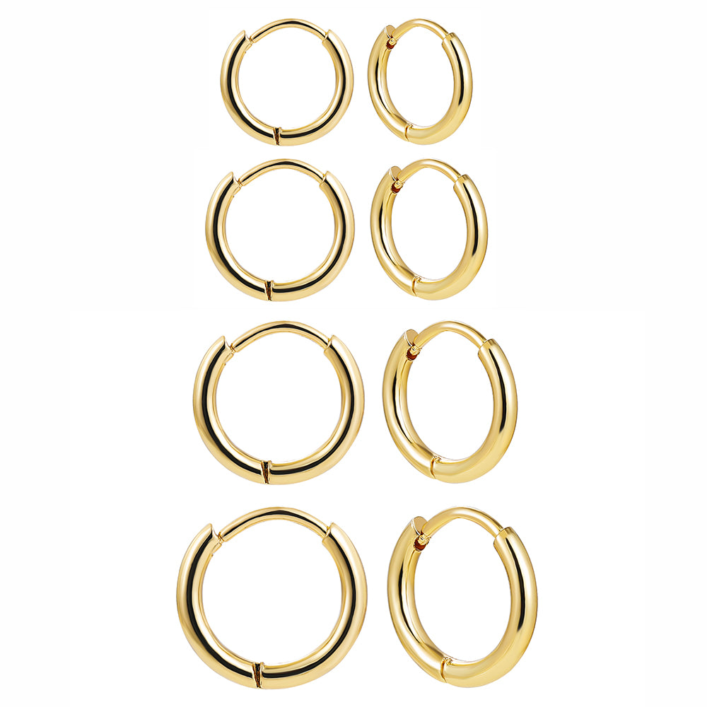 1 Pair Simple Style Solid Color Plating Stainless Steel Hoop Earrings