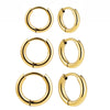 1 Pair Classic Style Solid Color Plating Stainless Steel Gold Plated Silver Plated Hoop Earrings