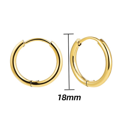 1 Pair Simple Style Solid Color Plating Stainless Steel Hoop Earrings