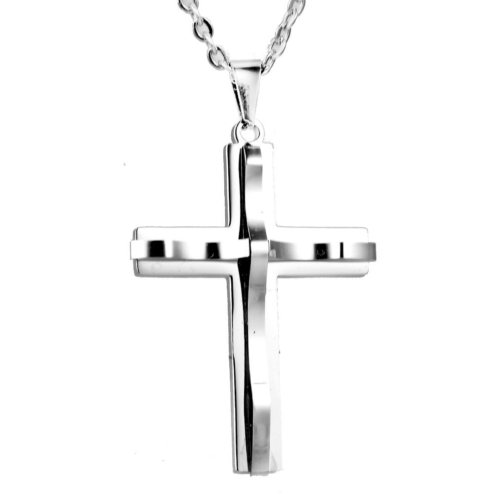 Wholesale Korean Style Cross Titanium Steel Pendant Necklace