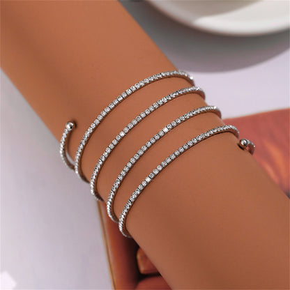 Casual Infinity Leaves Butterfly Stainless Steel Metal Plating Hollow Out Inlay Artificial Pearls Rhinestones Zircon Unisex Bracelets Bangle