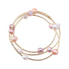 Elegant Round Freshwater Pearl Titanium Steel Plating Bracelets 1 Piece