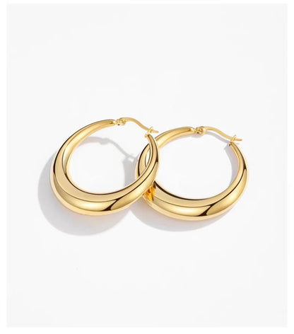 1 Pair Vintage Style Circle Stainless Steel Plating Gold Plated Earrings