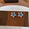 Simple Style Star Heart Shape Flower Copper Plating Inlay Zircon Earrings Ear Studs 1 Pair