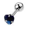 Fashion Heart Shape Stainless Steel Inlay Zircon Ear Studs 1 Piece