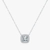 Simple Style Square Sterling Silver Plating Inlay Zircon Rhodium Plated Pendant Necklace