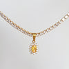 Retro Water Droplets Copper Plating Inlay Zircon 18k Gold Plated Pendant Necklace