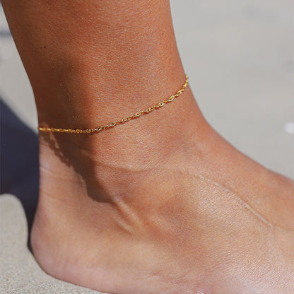 Simple Style Geometric Stainless Steel Plating 18k Gold Plated Women's Anklet