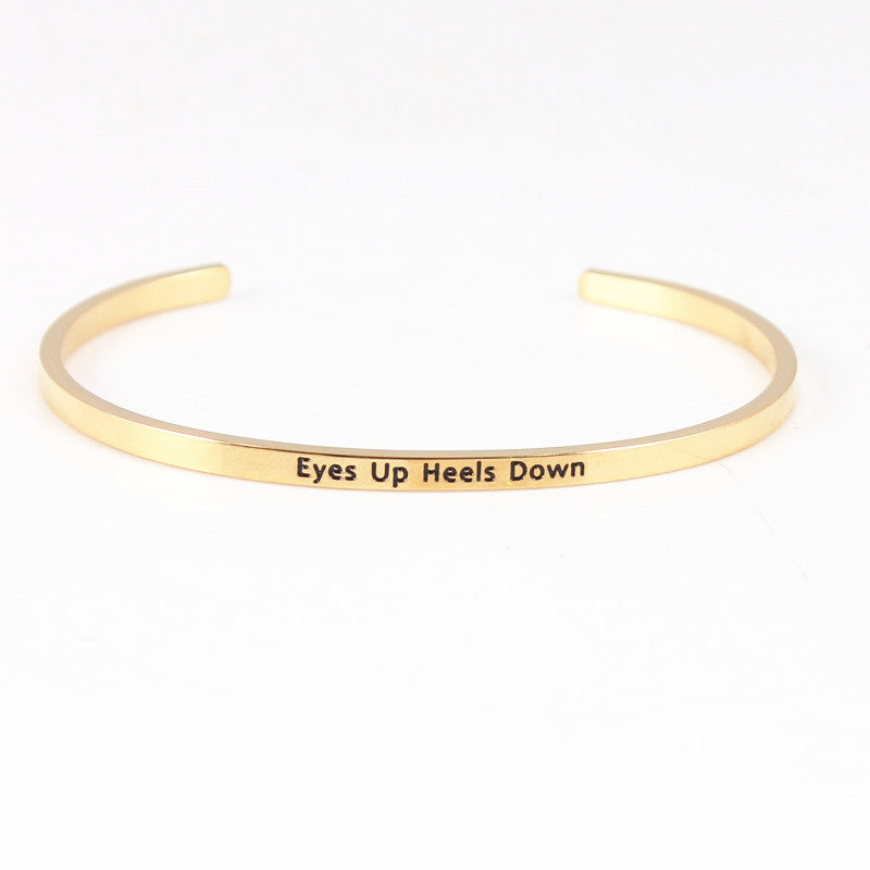 Wholesale Retro Letter Stainless Steel Bangle