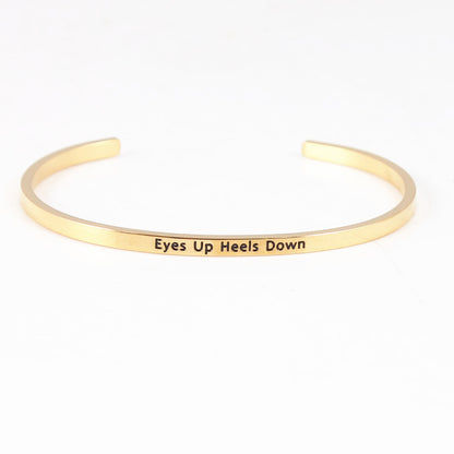 Wholesale Retro Letter Stainless Steel Bangle