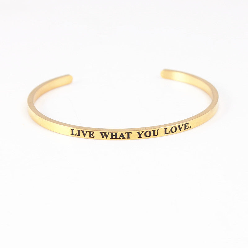 Wholesale Retro Letter Stainless Steel Bangle