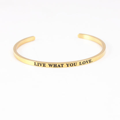 Wholesale Retro Letter Stainless Steel Bangle