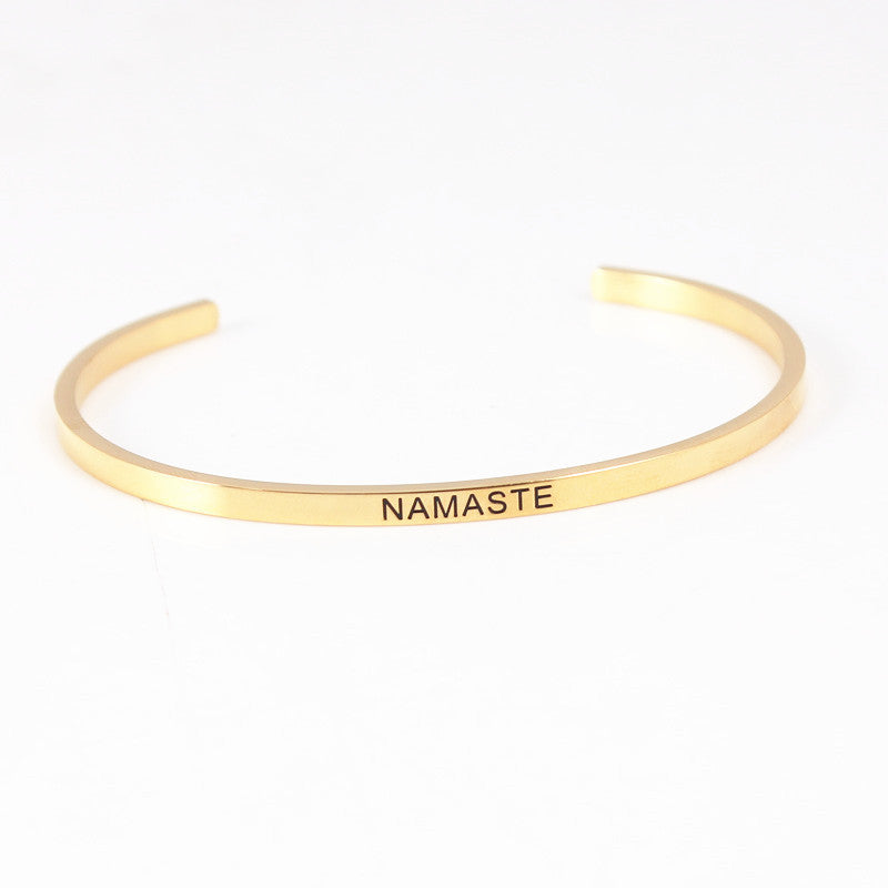 Wholesale Retro Letter Stainless Steel Bangle