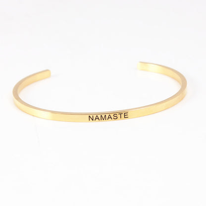 Wholesale Retro Letter Stainless Steel Bangle